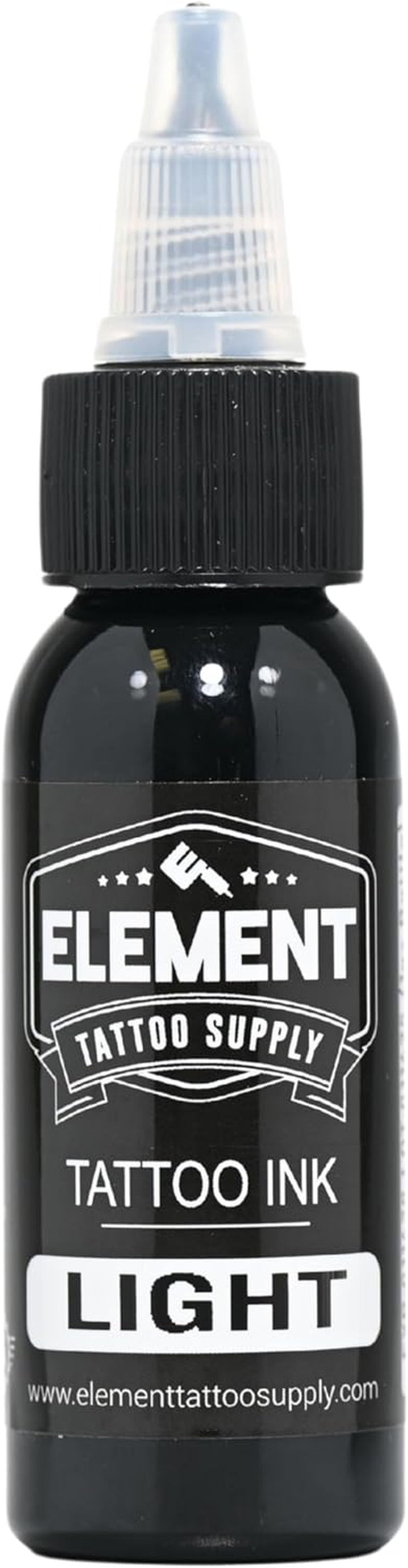 Greywash Tattoo Ink Set - Professional Tattooing, Light, Medium & Dark Shades, Includes Black & White Solid Inks for Outlining, Shading & Blending, 1 Oz Bottle (5 Pack)