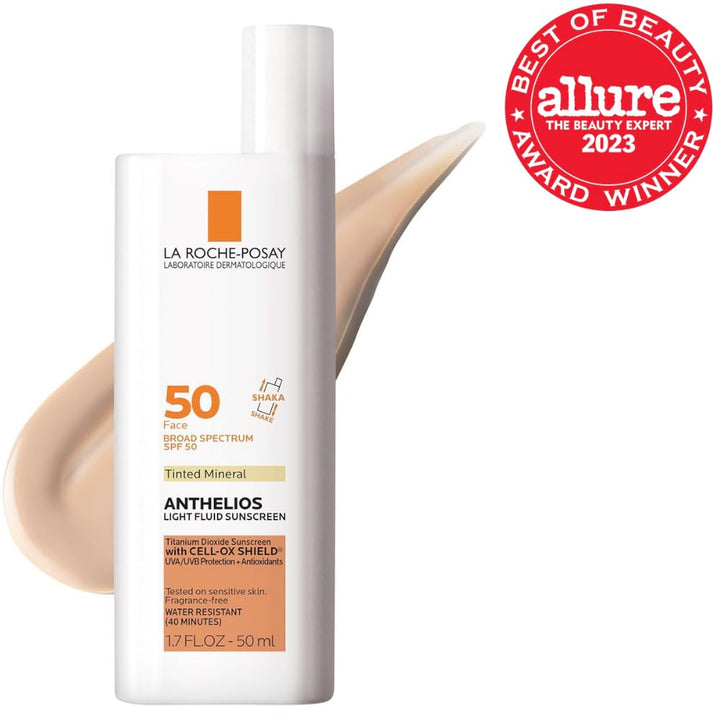 Anthelios Sunscreen SPF 50, Ultra-Light Fluid Broad Spectrum SPF 50, Face Sunscreen with Titanium Dioxide Mineral, Lightweight & Fast-Absorbing, Oil-Free, Matte Finish