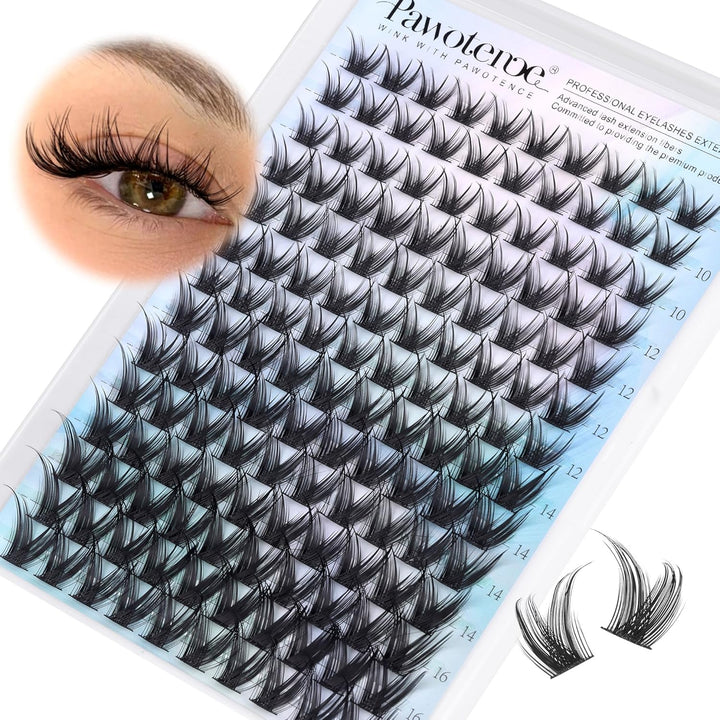 Lash Clusters Wispy Cluster Eyelash Extensions 10-18Mm Individual Lashes DIY Cluster Lashes Extension Soft Comfortable Eyelash Clusters with Thin Band