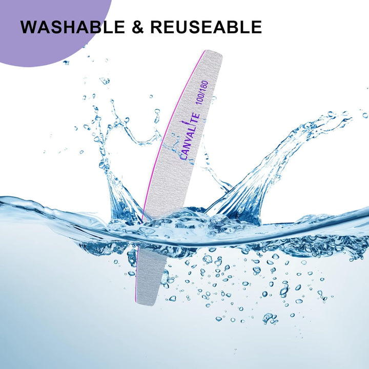 10 PCS Nail File Professional Nail Files Reusable Double Sided Emery Board(100/180 Grit) Nail Styling Tools for Home and Salon Use Christmas Gifts for Women