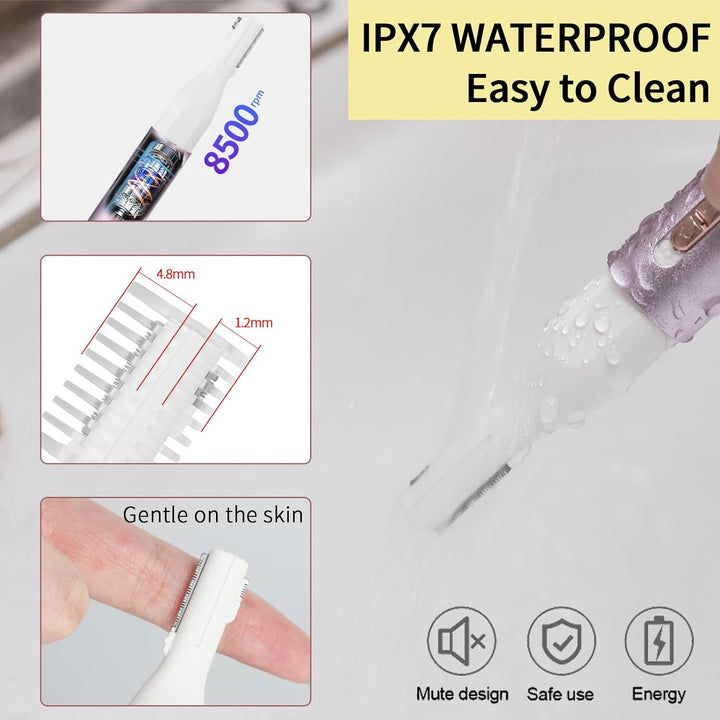 2025 Rechargeable Nose and Ear Hair Trimmer for Women Men – Painless Facial and Eyebrow Hair Remover, Dual-Edge Blades, IPX7 Waterproof, Compact and Portable Electric Clipper