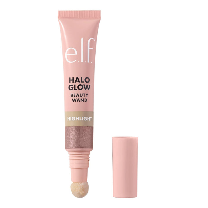 Halo Glow Highlight Beauty Wand, Liquid Highlighter Wand for Luminous, Glowing Skin, Buildable Formula, Vegan & Cruelty-Free,Champagne Campaign