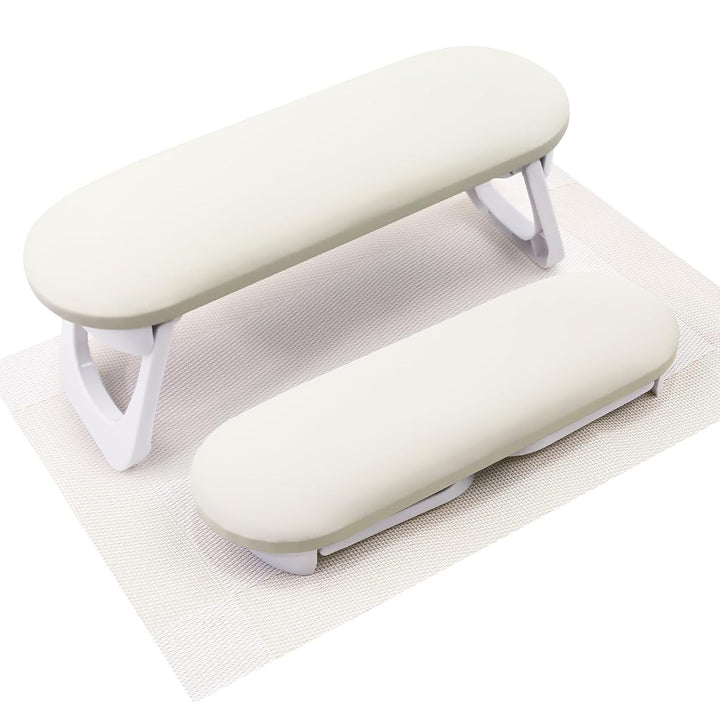 Nail Arm Rest, Foldable PU Leather Nail Hand Rest for Acrylic Nails Cushion Hand Holder, Nail Hand Pillow Nail Art Accessories Tool for Nails Tech Manicure Pedicure Salon Home Use - Light Gray