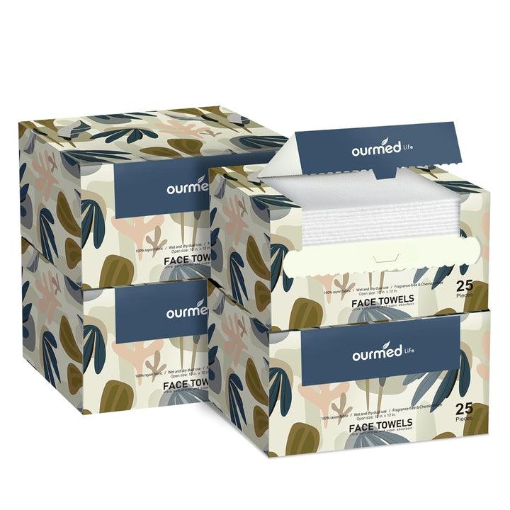 Face Towels, Disposable Biodegradable Facial Towels for Sensitive Skin, Lint- Free Face Wipes for Washing Face, Skincare and Makeup Remover, Dry Wipes, 10"×12" Extra Large, 50 Count