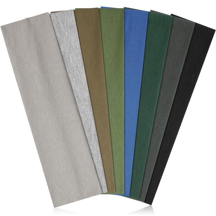 8 Pack Headbands for Women Non Slip - Stylish Sports Hair Bands for Women'S Hair - Soft Cotton Cloth Stretchy Headbands for Women for Yoga, Outdoor Exercise Running