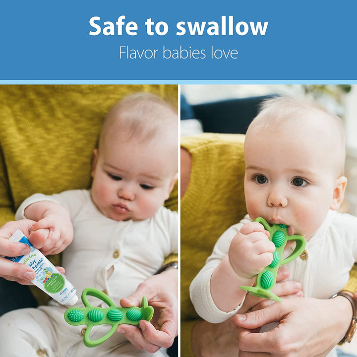 Fluoride-Free Baby Toothpaste, Safe to Swallow, Apple Pear, 1-Pack, 1.4Oz/40G, 0-3 Years