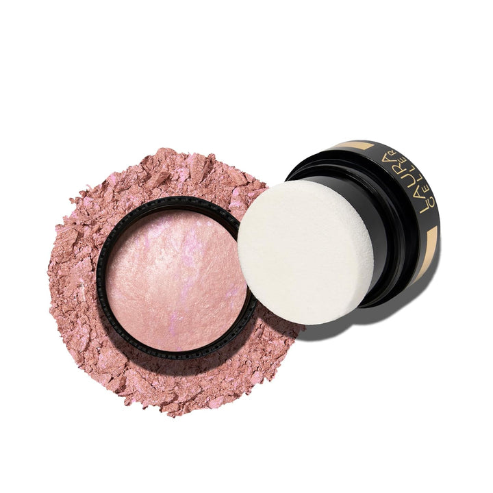 Baked Blush-N-Brighten Marbleized Blush for Cheeks - Pink Buttercream - Natural Finish - Buildable Color