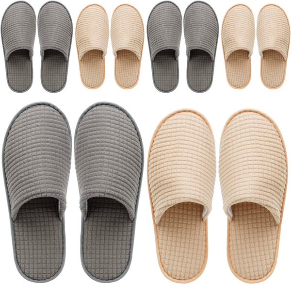 6-10 Pairs Spa Slippers, Non Slip Disposable Slippers for Guest, Washable Reusable, Which Can Be Used as Women Men, House, Indoor, Bathroom, Bedroom, Hotel, Bride Slippers