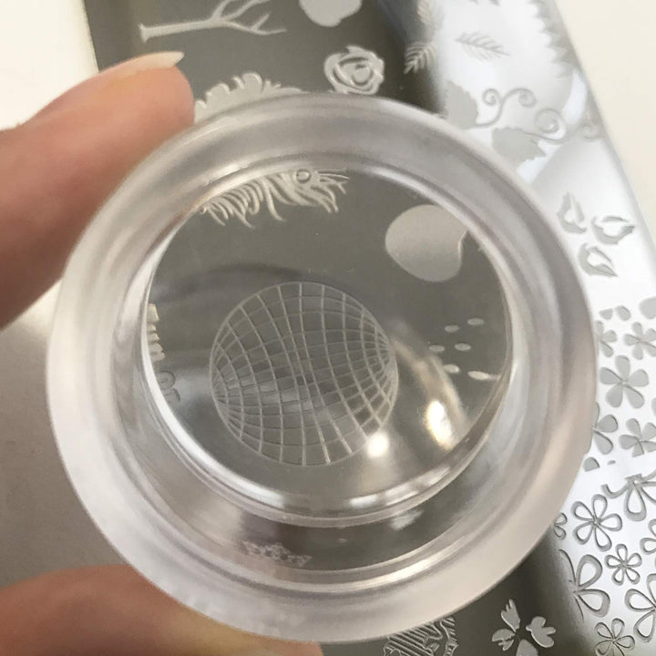 35Mm HD Chunky Transparent Soft Stamper and Scraper Set - Nail Art - Stamping Tools - CLEAR - BH000706