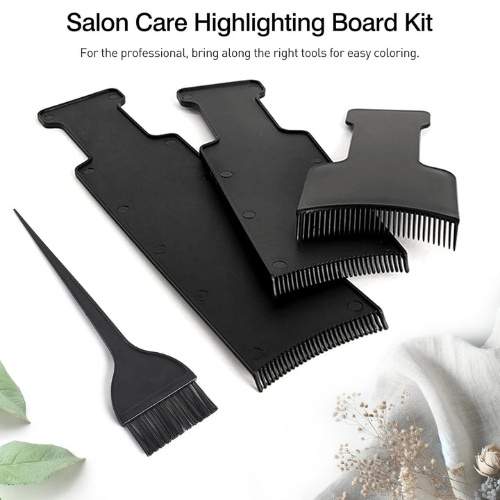 4-Piece Balayage Highlighting Kit - Black Nylon Combs & Brush for Salon & Home Use