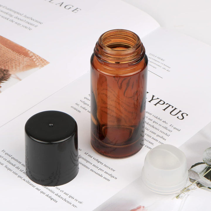 2Pcs Brown 30Ml Glass Essential Oil Roller Bottles Refillable Roll on Bottles Empty Deodorant Bottle Containers Rollerball Bottles Beauty and Personal Care Tools for Fragrance Cosmetics