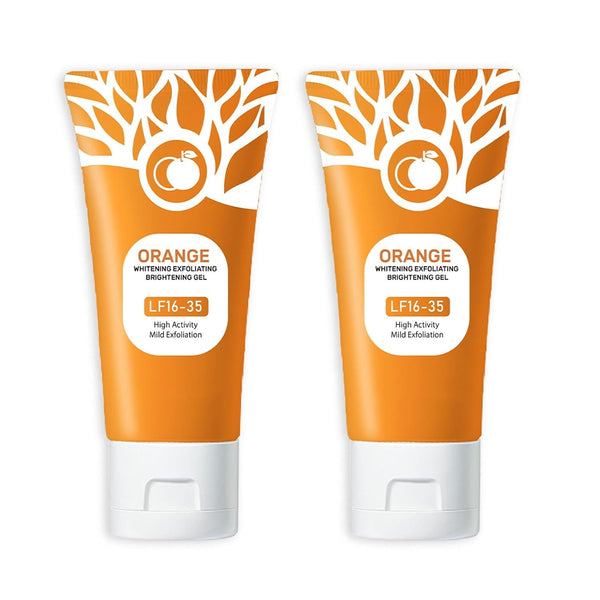 Orange Exfoliating Gel, Moisturizer Face Body Scrub Gel,Deep Cleansing Moisturizing Facial Exfoliator,Natural Orange Peeling Gel Face Scrub (2PCS)