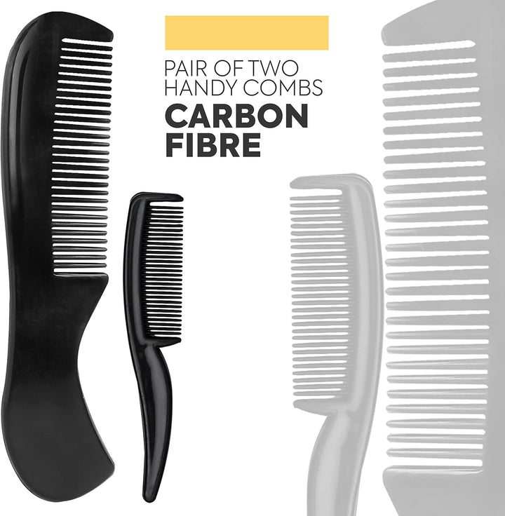 - 5'' German Beard Mustache Scissors - 2 Mustache Comb for Facial Hair with Beautiful Pouch - Beard Trimming Scissors Use for Grooming, Cutting, and Styling of Mustache (Black)