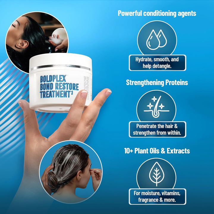 Boldplex Hair Mask - Deep Conditioner for Dry, Damaged Hair - Mascarilla Para El Cabello - Helps Repair and Nourish Curly, Bleached, or Frizzy Hair - 6.76 Fl Oz