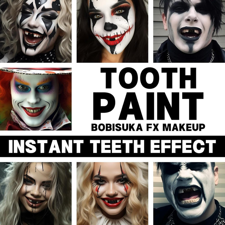 Black Tooth Paint, Professional Black Out Teeth Makeup Solution - Safe, Quick Dry & Realistic, Perfect for Cosplay, Halloween Makeup, Theater, and Special Effects (5 Ml)