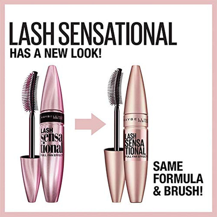 Lash Sensational Washable Mascara, Lengthening and Volumizing for a Full Fan Effect, Blackest Black, 1 Count
