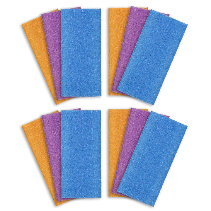 Exfoliating Washcloth Body Scrubber Back Scrubber for Shower Japanese Beauty Washcloth Bath Wash Cloth Korean Exfoliation Luffah Towel Net Sponge Loofah Body Scrub 3 Pack