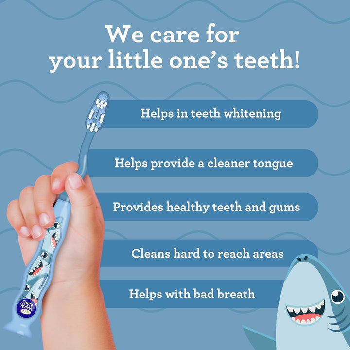 Kids Toothbrush with Suction Cup & Fun Animal Designs - Soft Bristles for Healthy Gums- Non-Slippery & Mess-Free Toothbrush, 3+ Age- 4 Count