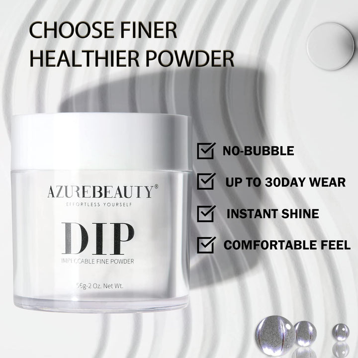 Dip Powder Clear Color 2Oz/56G, Basic Transparent Acrylic Dipping Powder Crystal French Nail Art Starter Manicure Salon DIY at Home, Odor-Free, Long-Lasting, No Nail Lamp Needed