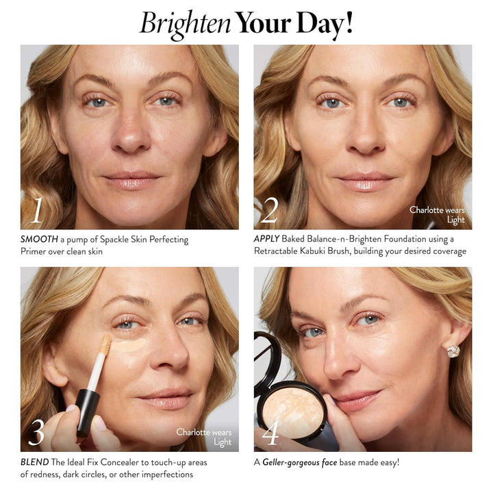 Award-Winning Baked Balance-N-Brighten Color Correcting Powder Foundation - Medium - Buildable Light to Medium Coverage - Demi-Matte Natural Finish