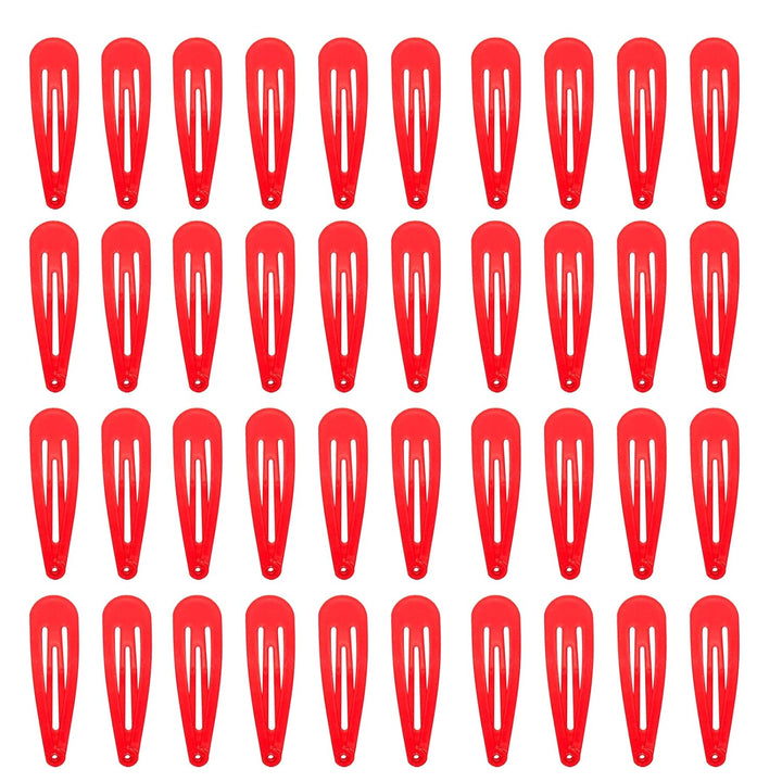 40 Pack Black 2 Inch Barrettes Women Metal Snap Hair Clips Accessories