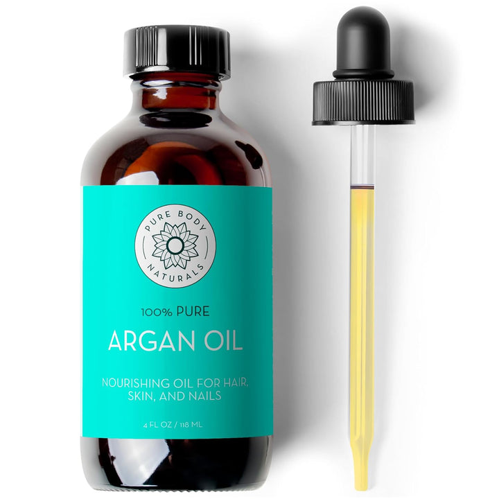 Argan Oil for Skin and Face, 4 Fl Oz - Cold Pressed, Light, Pure Argan Oil for Hair - Aceite De Argan