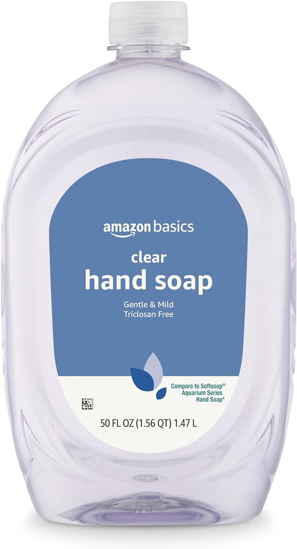 Gentle & Mild Clear Liquid Hand Soap Refill, Triclosan-Free, 50 Fluid Ounces, 1-Pack (Previously Solimo)