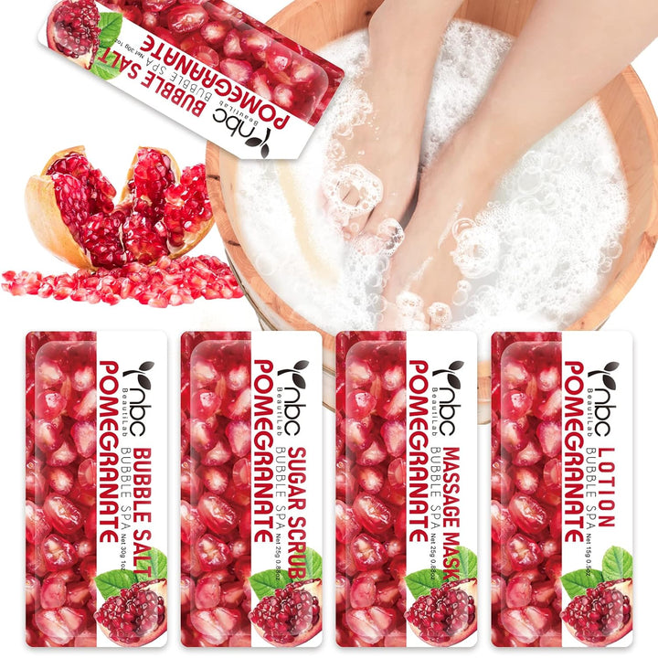 Pedicure Kit Foot Soak Set: Bubble Salt, Sugar Scrub, Massage Mask, Massage Lotion in a Box, 4 Step Foot Spa Kit for Dry Feet,Tired Feet（1 Set Lavender)