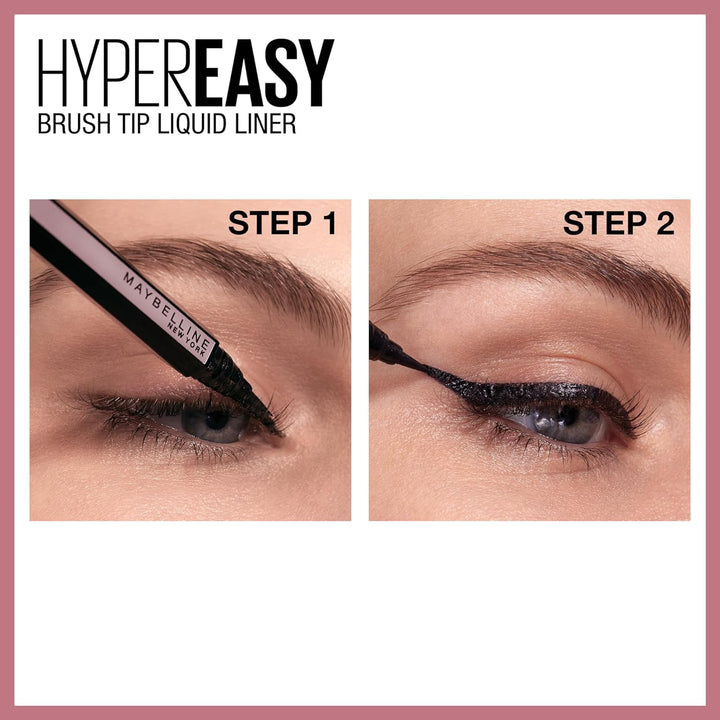 Hyper Easy Liquid Pen No-Skip Eyeliner, Satin Finish, Waterproof Formula, Pitch Black, 0.018 Fl Oz