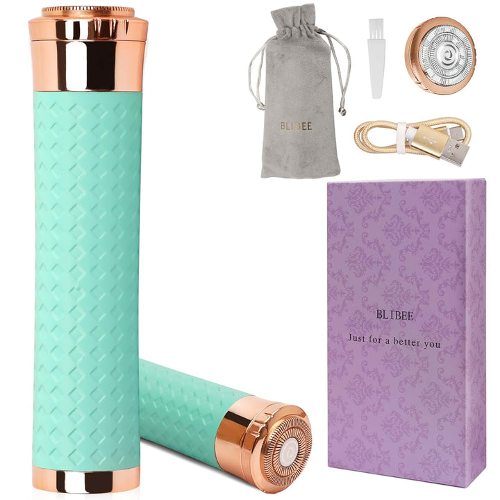 Facial Hair Removal for Women, Rechargeable Hair Removal Device, Painless Face Electric Razor/Shaver for Lip, Arms, Face, Peach Fuzz (Gold)