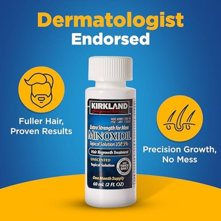 Signature Minoxidil for Men 5% Extra Strength Hair Regrowth for Men Vqzjbi, 1 Month Supply