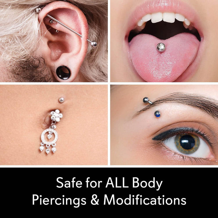 Sterile Saline Piercing Aftercare Fine Mist Spray, 7.5 Ounce, All Natural, No Alcohol, Vegan Friendly, for Piercings and Tattoos, Made in USA, Pack of 2