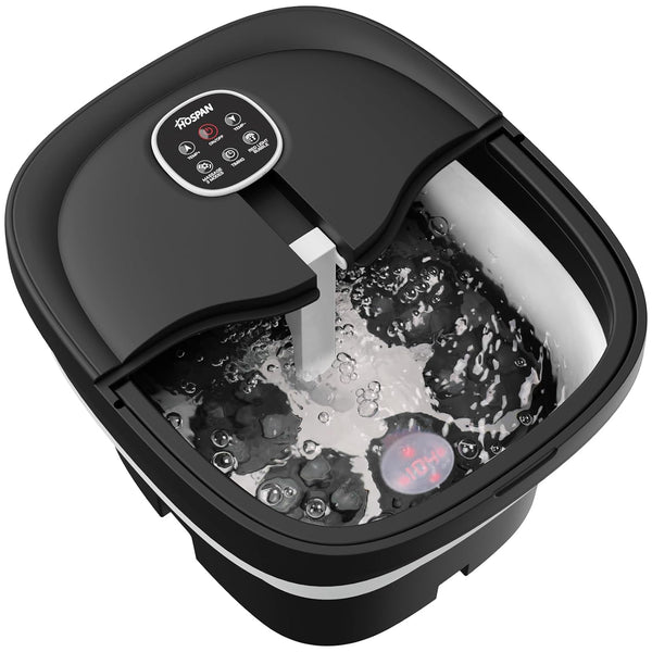 Collapsible Foot Spa Electric Rotary Massage, Foot Bath with Heat, Bubble, Remote, and 24 Motorized Shiatsu Massage Balls. Pedicure Foot Spa for Feet Stress Relief - FS02A