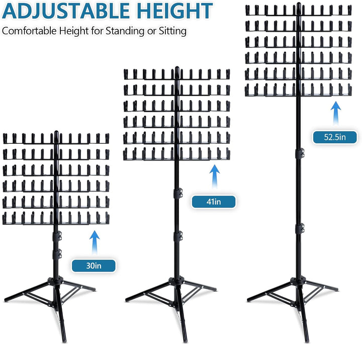 Braiding Hair Rack Standing Extension Holder Hanger, 144 Pegs Divider for Separator Stand Display (Black)