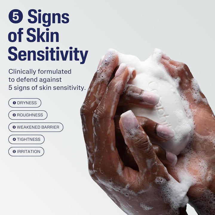 Bar Soap, Deep Cleansing Face and Body Bar, Pack of 3, for Dry to Normal, Sensitive Skin, Soap Free, Hypoallergenic, Paraben Free, Fragrance Free, Removes Makeup, Dirt and Oil