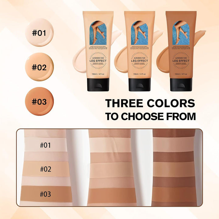 Leg Makeup Waterproof No Transfer,Flawless Full Coverage Legs Body Scar Tattoo Cover up Makeup Waterproof Long Last Concealer for All Skin Tones. 02# Medium