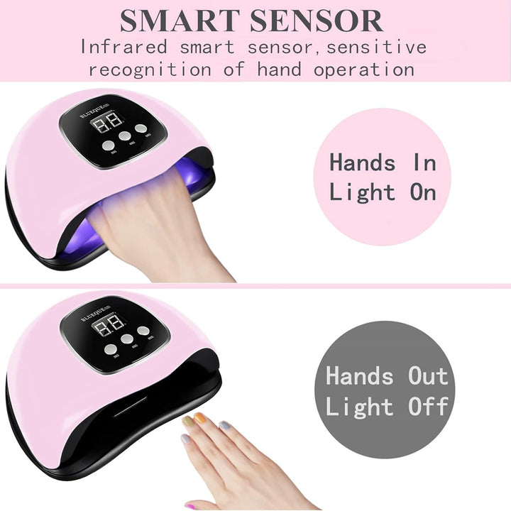 UV Light for Nails, 48W UV LED Nail Lamp for Gel Polish, Fast Nail Dryer with Automatic Sensor, 3 Timer Setting, Small and Portable, LED Nail Light for Fingernail and Toenail