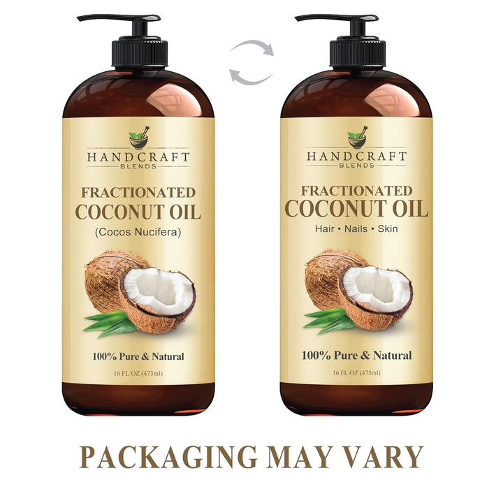 Fractionated Coconut Oil - 16 Fl Oz - 100% Pure and Natural - Premium Grade Carrier Oil for Skin, Hair and Body - Massage - Hair Tonic