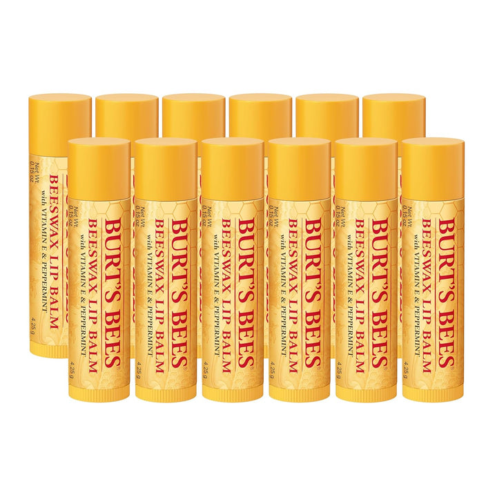 Lip Balm - Original Beeswax, Lip Moisturizer with Responsibly Sourced Beeswax, Tint-Free, Natural Origin Conditioning Treatment, 4 Tubes, 0.15 Oz.