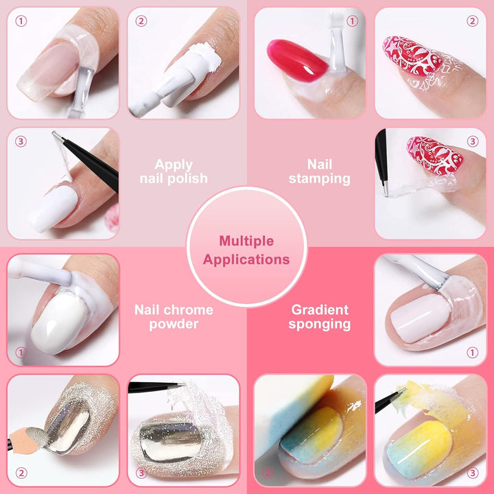 Liquid Latex for Nails, Nail Latex Tape Peel off Fast Drying Nail Polish Barrier, Nail Cuticle Guard Protector for Fingers Nail Stamping with Tweezers for Nail Art
