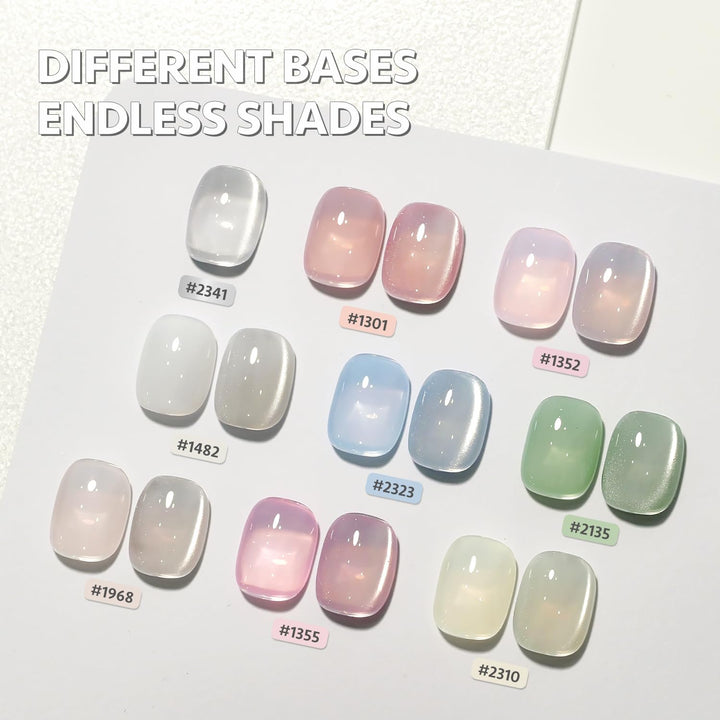 Glassy Cat Eye Gel Nail Polish, 16Ml Glitter Holographic UV Gel Polish with Magnet, Reflective Translucent, 2341 Silvery Moonlight