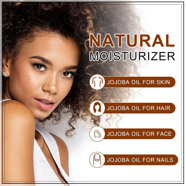 Pure Jojoba Oil Organic USDA Certified 16 Fl Oz, 100% Natural Jojoba Oil for Hair, Skin & Face, Cold Pressed Unrefined, Deeply Moisturizing Body Carrier Oils for Essential Oils Mixing