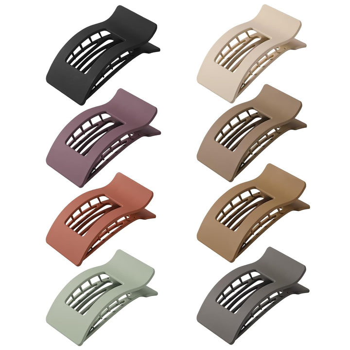 8 Pack French Flat Hair Clips for Women – Large Matte No-Slip Claw Clips for Thick & Thin Hair, Strong Hold Styling Barrettes Accessories (Neutral)