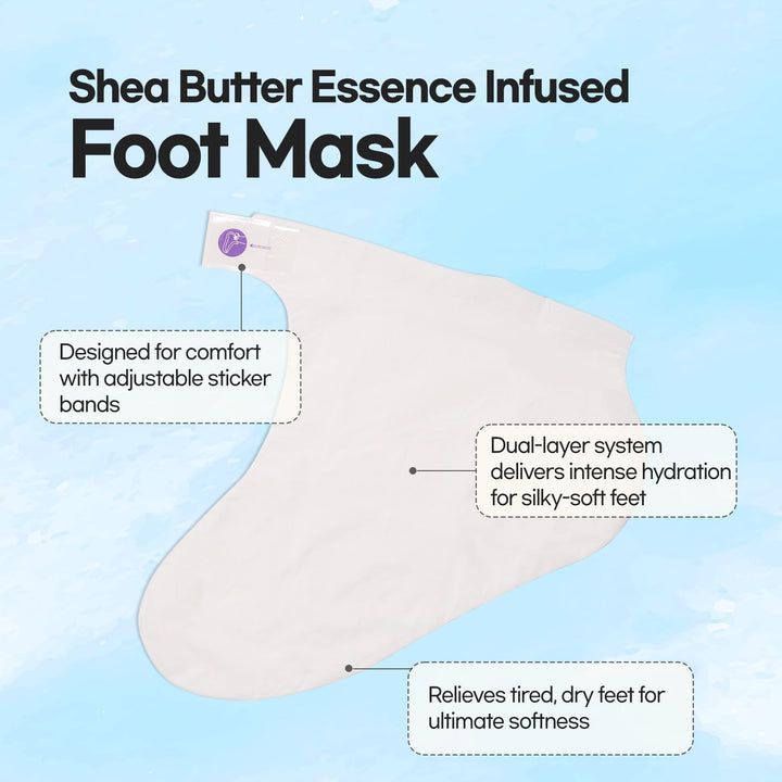 Intensive Repairing Foot Masks 6 Pairs, Deep Moisturizing Socks for Dry Feet & Cracked Heels, Repair with Coconut Oil & Milk Extract, Korean Skin Care, Spa Set, Self Care Gifts for Women