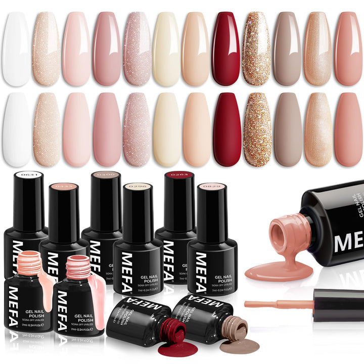 42 Colors Gel Nail Polish Kit with U V Light, 59 Pcs All Seasons Collection Colorful Gel Polish Essential Set with 5 Psc Matte/Glossy Base Top Coat, Salon Gifts for Women