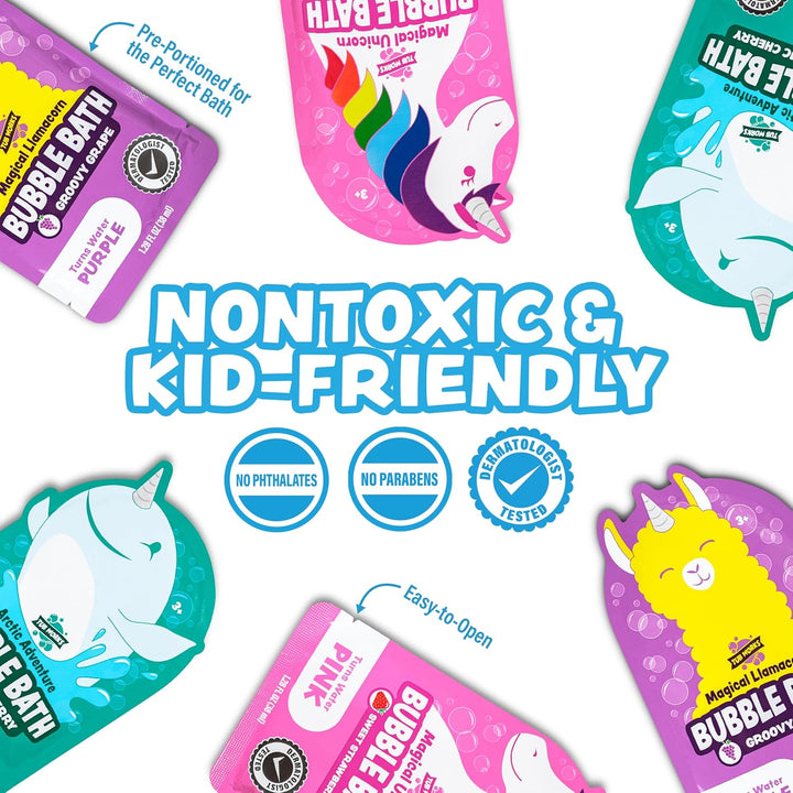 ® Magical Kids Bubble Bath, Variety 12 Pack | Creates Colorful Water & Tons of Foam Bath Bubbles | Nontoxic | Character-Themed Bubble Bath for Kids | Pink, Purple & Teal Bath Colors