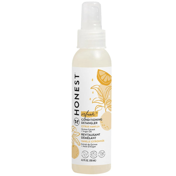 Conditioning Hair Detangler, Tear-Free Hypoallergenic Leave-In Conditioner and Fortifying Spray, Citrus Vanilla Refresh, 4 Fl Oz