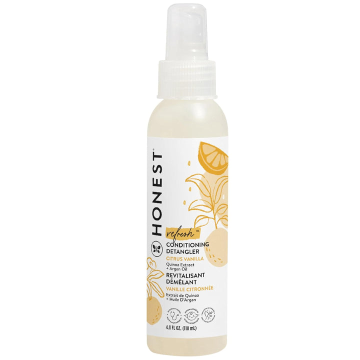 Conditioning Hair Detangler, Tear-Free Hypoallergenic Leave-In Conditioner and Fortifying Spray, Citrus Vanilla Refresh, 4 Fl Oz