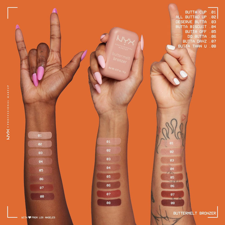 Matte Buttermelt Bronzer, Longwear Face Makeup with up to 12 Hours of Wear, Vegan Formula - Deserve Butta (Light Medium Cool)