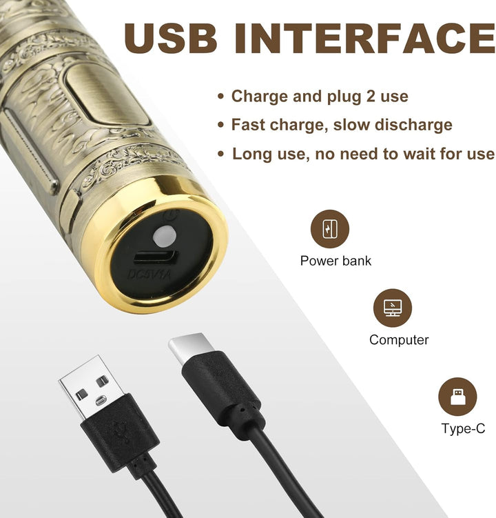 Professional Hair Trimmer for Men, Cordless Rechargeable Beard Trimmer Hair Clippers for Men, Metal Body Cutting Grooming Kit, Beard Shaver Barbershop, Bronze